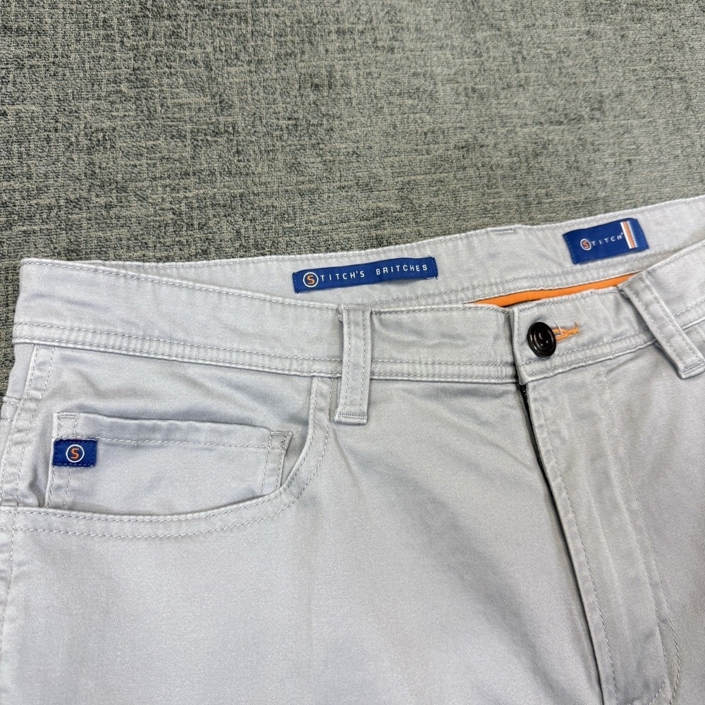 Stitch's Britches Golf Pants Mens 34x30 Gray Stretch 5 Pocket Tencel Casual
